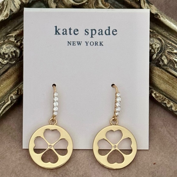 KATE SPADE • Gold Symbols Clover Earrings - Picture 3 of 3